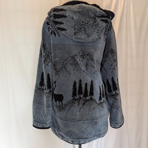 NORDIC LIGHTS Womens Reversible Fleece Jacket Aztec Winter Mountain MEDIUM - Picture 10 of 11